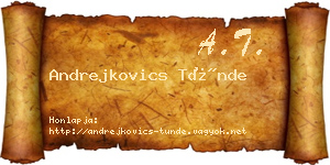 Andrejkovics Tünde névjegykártya