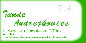 tunde andrejkovics business card